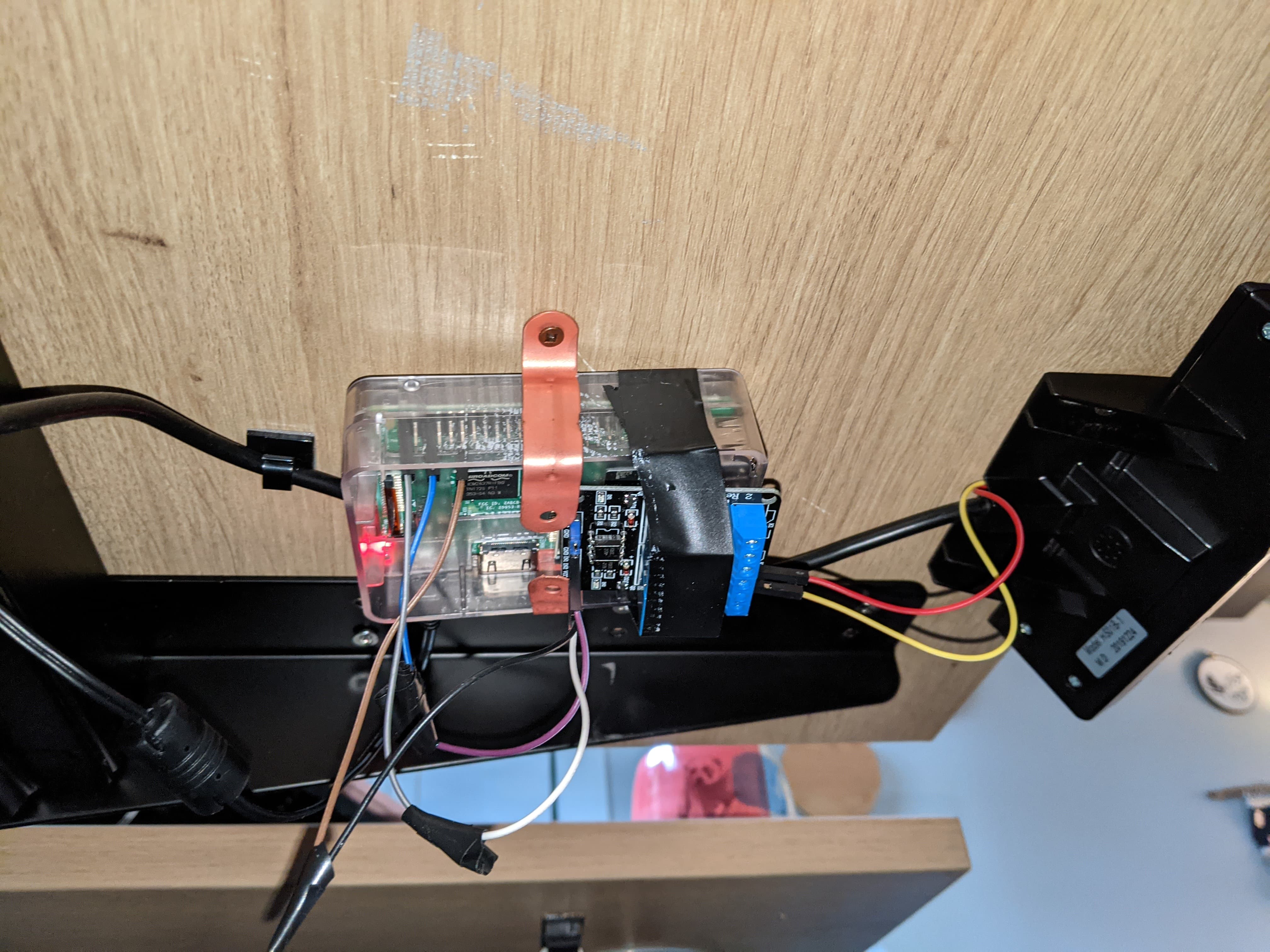 Finished Raspberry Pi set up underneath my desk